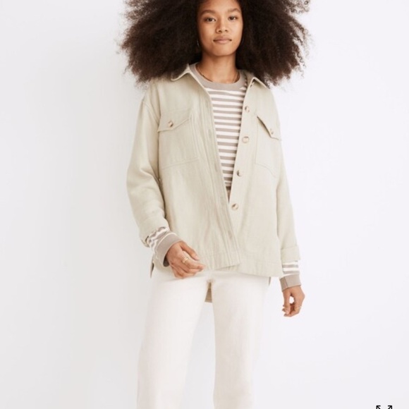 Madewell Women’s Waffleback Branner 100% Cotton Shirt Jacket Size Medium - Picture 4 of 14